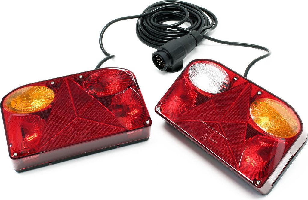 Wiltec 2x zadné osvetlenie prívesu 12V 13-pinová zástrčka s Obrázok produktu 