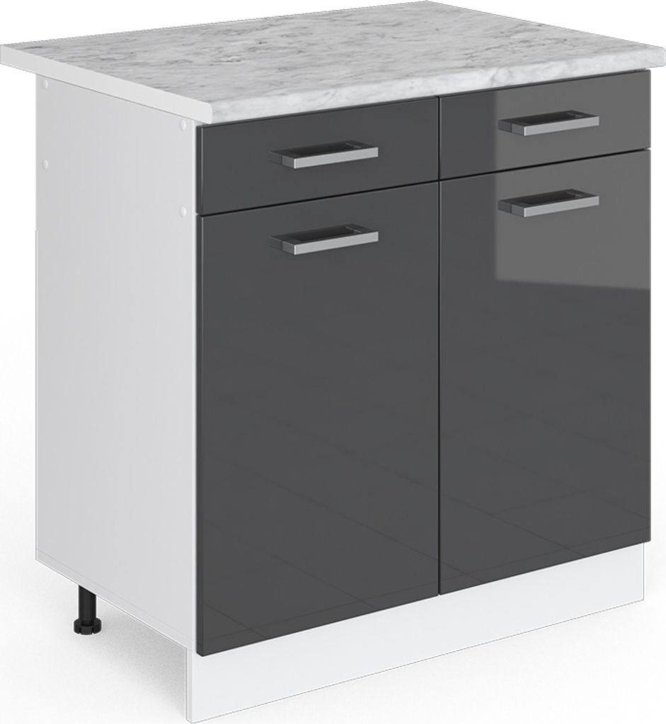 A 3D rendering of a kitchen cabinet.