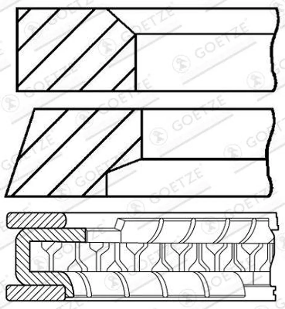Jeu de segments de piston GOETZE 08-433700-00 pour Civic et CRX