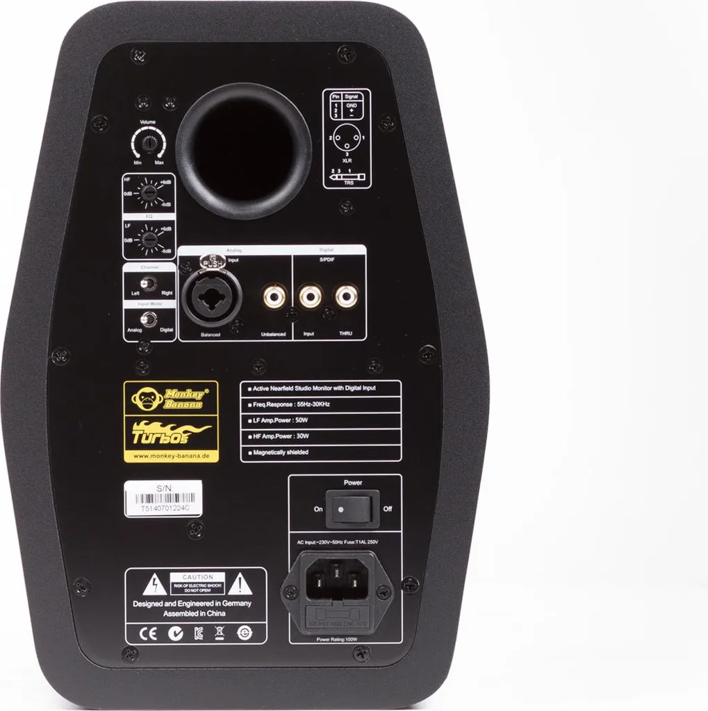 Moniteur de studio actif blindé Monkey Banana Turbo 5 en noir - 2