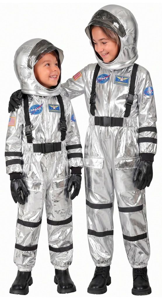 Astronautenanzug für Kinder silber Kindergröße: 116 Produktbild 