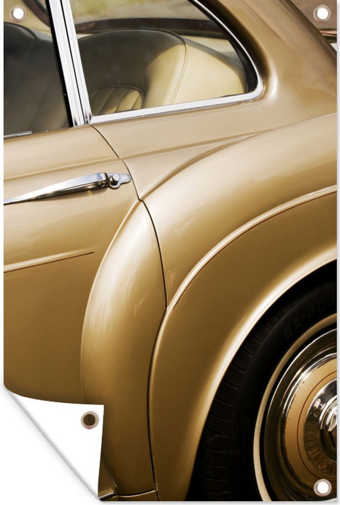 MuchoWow 80x120 cm Outdoor-Poster Gartendeko Sichtschutz Garten Poster für den Garten Bronze Oldtimer