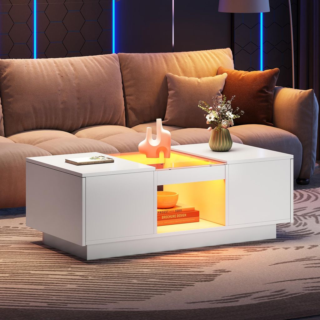 MODFU tavolino da salotto tavolo app control LED high gloss Immagine del prodotto 