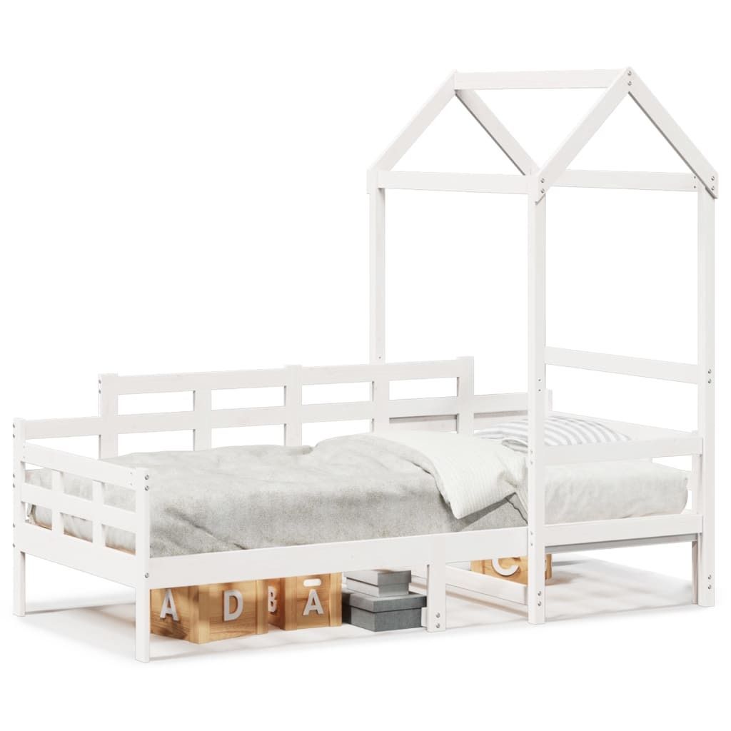 vidaXL Tagesbett mit Dach Weiß 80x200 cm Massivholz Kiefer