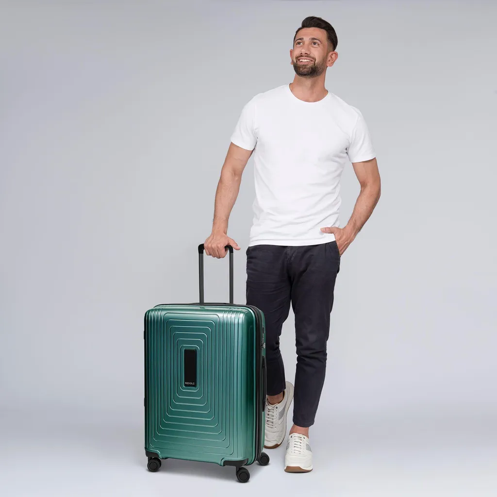Valise trolley REDOLZ 66cm en polycarbonate vert métallisé durable