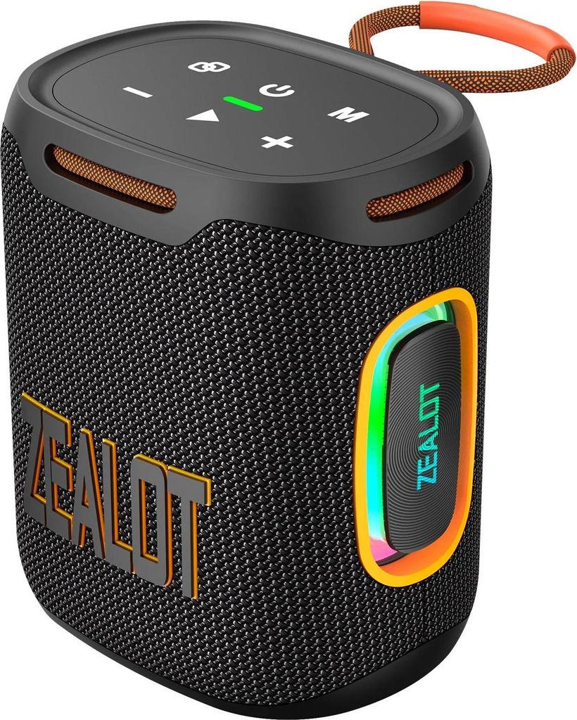 S122 - Tragbarer Bluetooth Lautsprecher - 25W Stereo - Wasserdicht - 6000 mAh Akku - LED Licht - Extra Bass - Schwarz