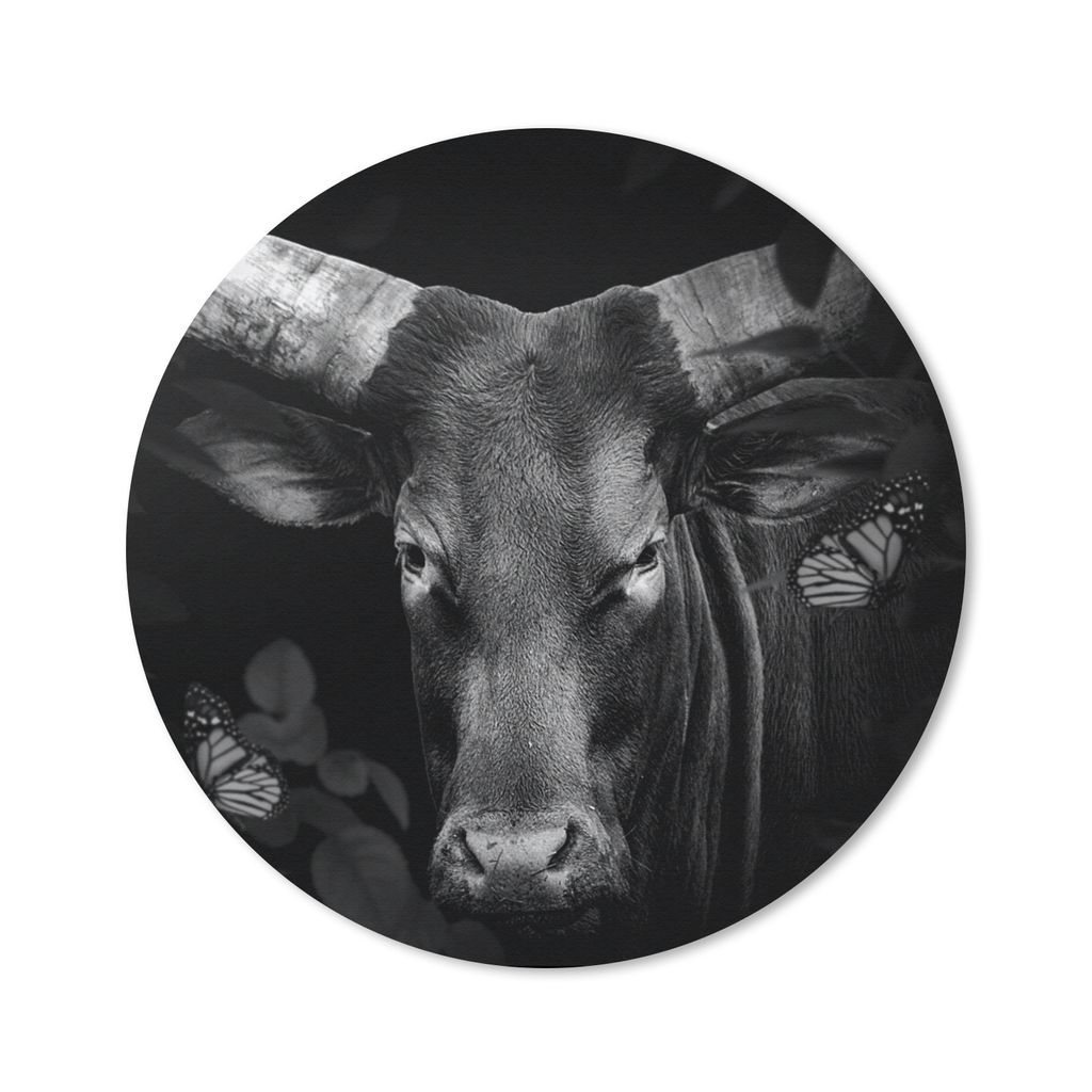 MuchoWow Mauspad Mousepad Tiere - Kuh - Dschungel - Schwarz - Weiß 50x50 cm - Mousepads - Maus Mat - Pad - Mausunterlage - Vinyl