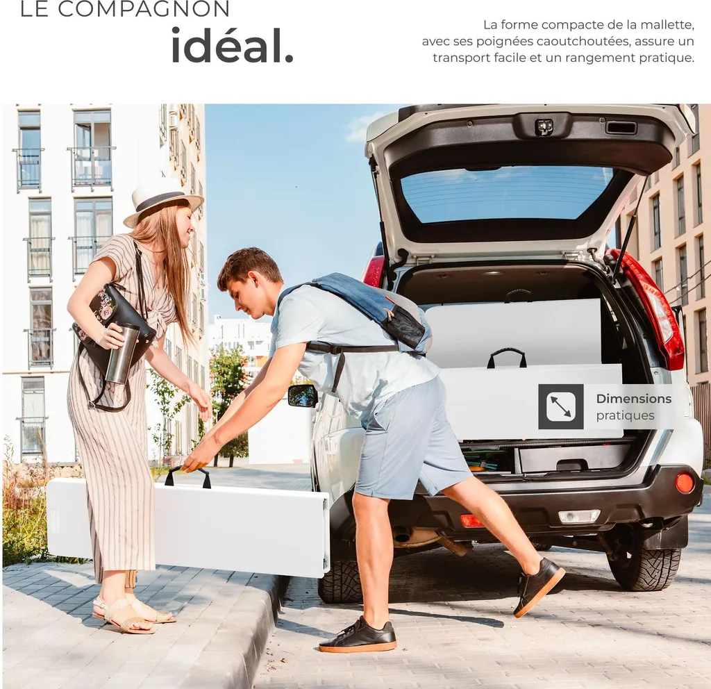 Mobilier de camping pliable blanc : table valise et assises intégrées - 4