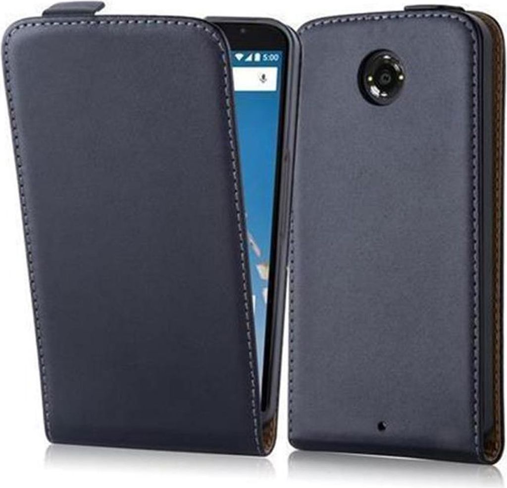 Cadorabo Hülle für Motorola Google NEXUS 6 / 6X Schutzhülle in Schwarz Flip Handyhülle Case Cover Etui Kunstleder