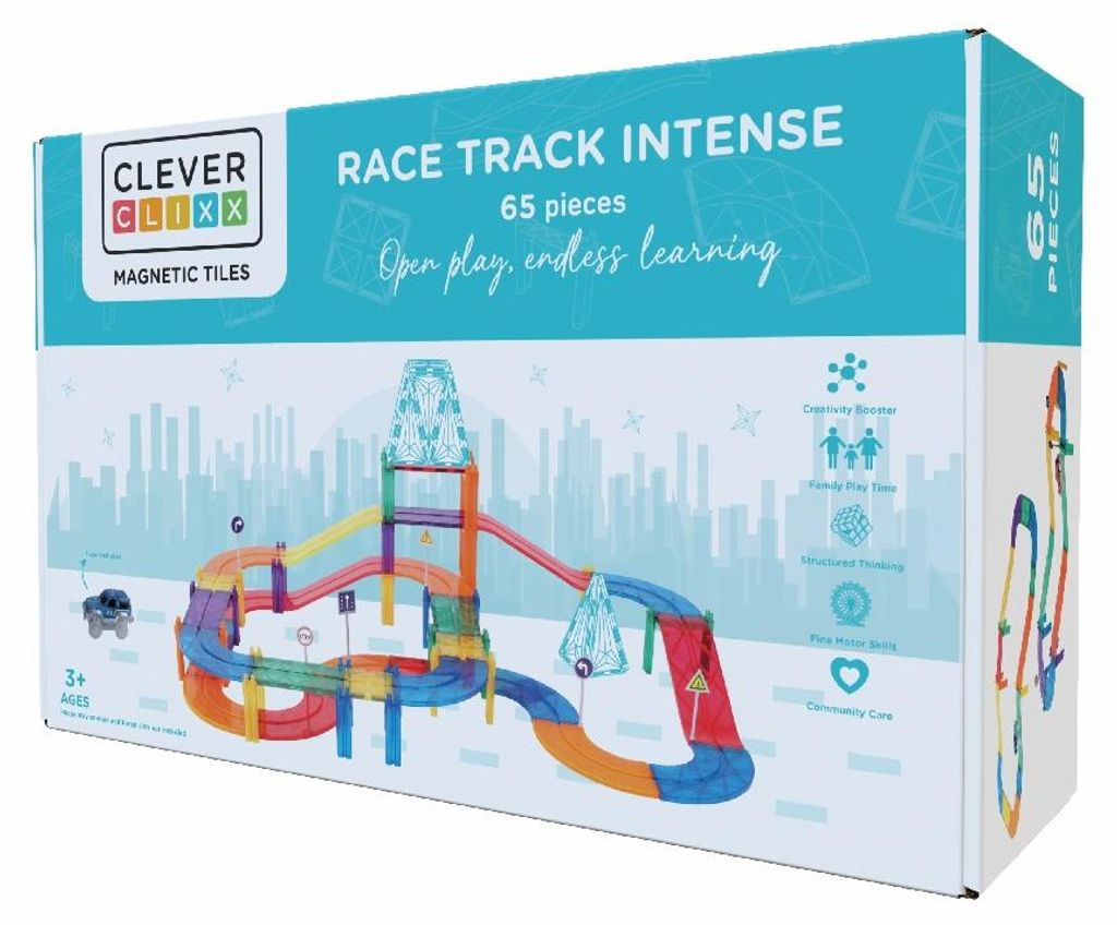 Magnetische Spiele Rennstrecke 65 Teile, Cleverclixx Produktbild 