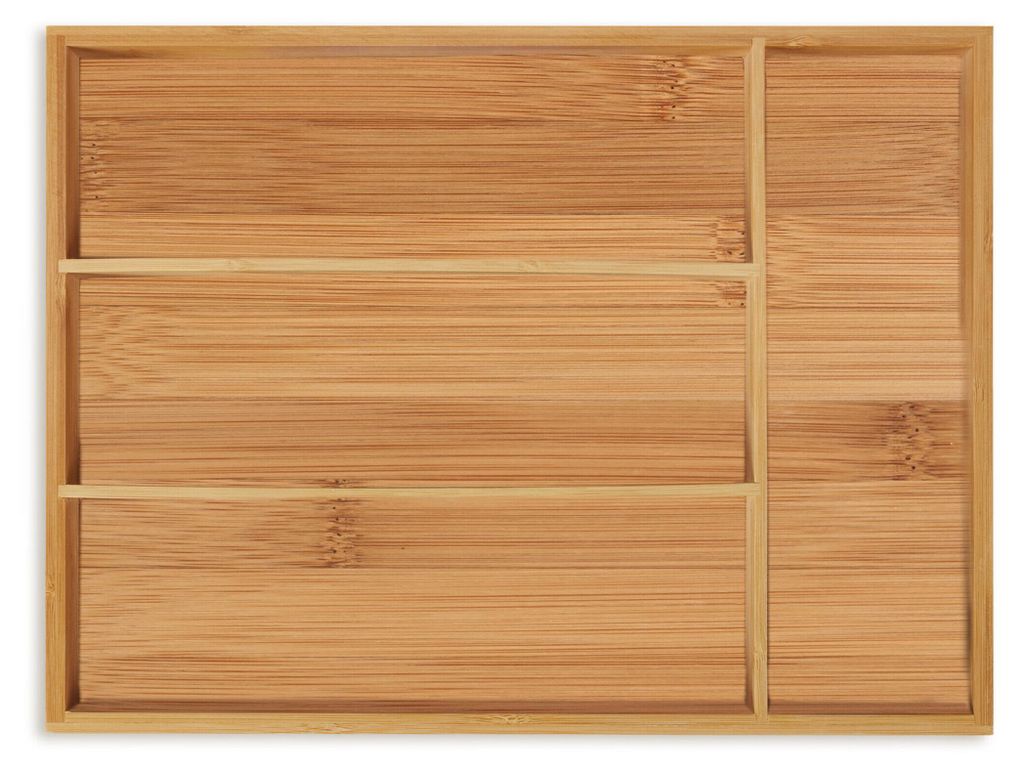 Relaxdays Besteckkasten, 4 Fächer, Bambus, Schubladenkasten Produktbild 