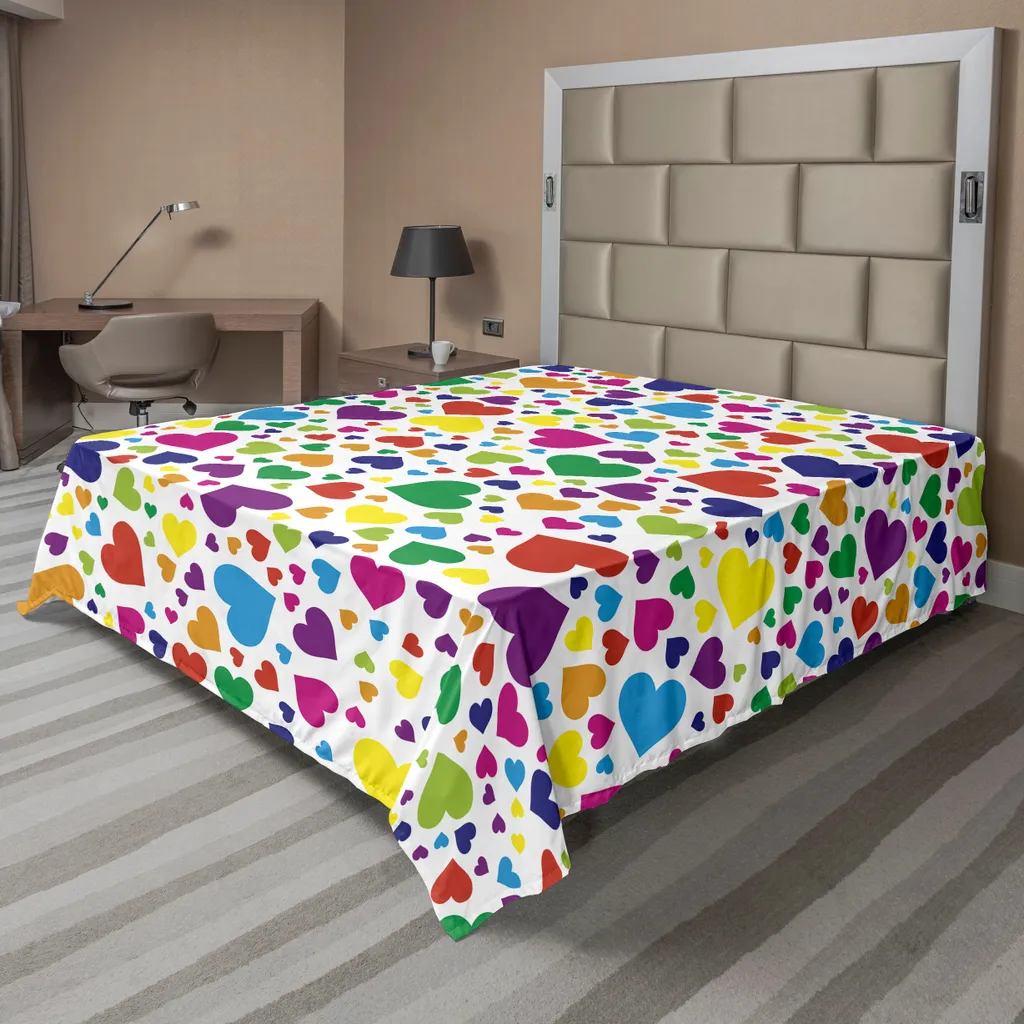 Grand Drap Plat 266x260 cm Anti-Ternes Motif Arc-en-Ciel Multicolore