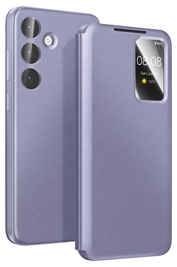 Avizar, Smart View Etui mit Kartenfach für Galaxy S25 FE, Grau