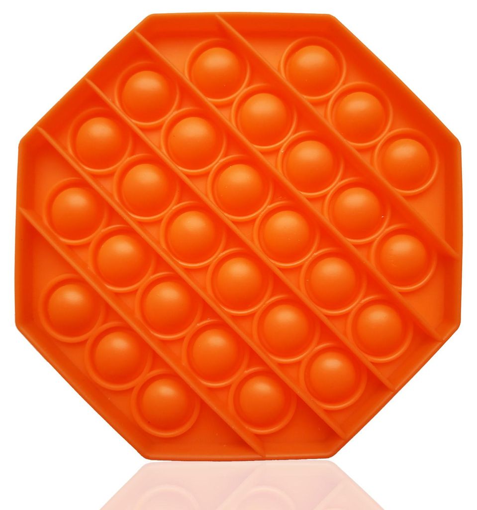 Fidget Toy Push Pop Bubble - Anti Stress Spielzeug - Achteck Orange