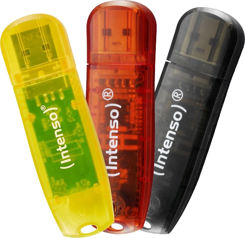 Intenso Rainbow 3x32GB USB 2.0 Pendrive per Foto e Documenti Casa