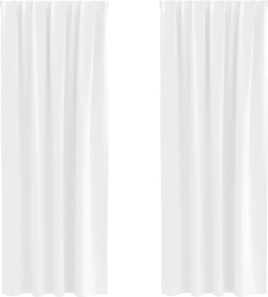 vidaXL Tende Oscuranti 245x140 cm Bianco Puro - Coppia Elegante con Anelli