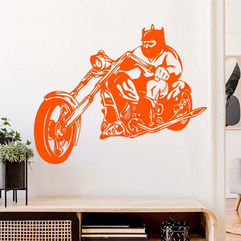 Biker Wandtattoo in 6 Größen - Wandaufkleber Wall Sticker - Dekoration, Küche, Wohnzimmer, Schlafzimmer, Badezimmer