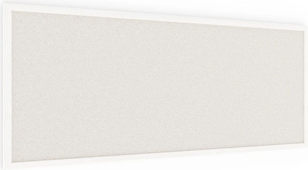Pinnwand, Korktafel in weiß, 100x40 cm, Holzrahmen - weiß Produktbild 