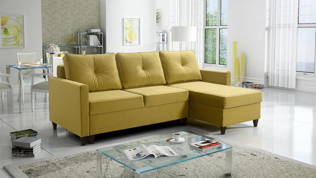 Brad Maxi Ecksofa: Bequemer Schlafplatz und praktischer Bettkasten - Inspirieren Sie Ihr Wohnzimmer mit modernem Stil Amor4309