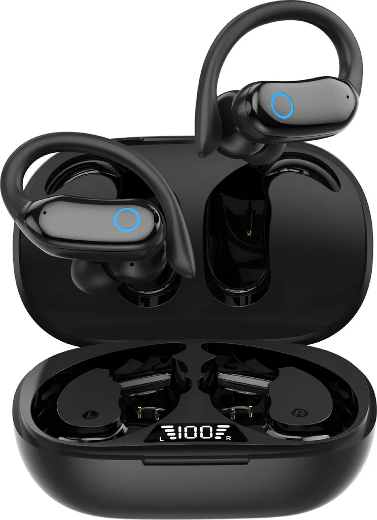 INF Écouteurs de sport sans fil avec crochets d'oreille IPX7 Noir