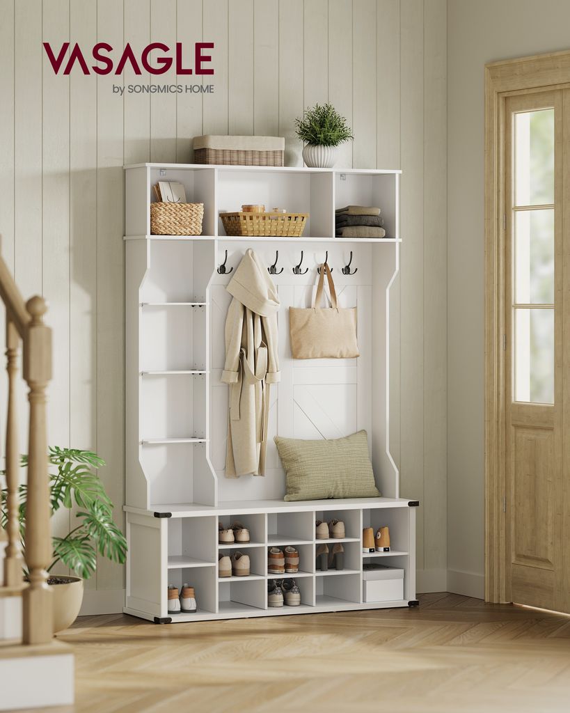 Garderobenständer mit Schuhbank, Garderobe, Produktbild 2