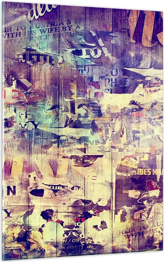 Bilder auf glas - Einteilig - Graffiti modern - 50x70cm - Glasbilder - Wandbilder - Bilder - zum Aufhängen bereit - Wanddekoration aus Glas - Glas...