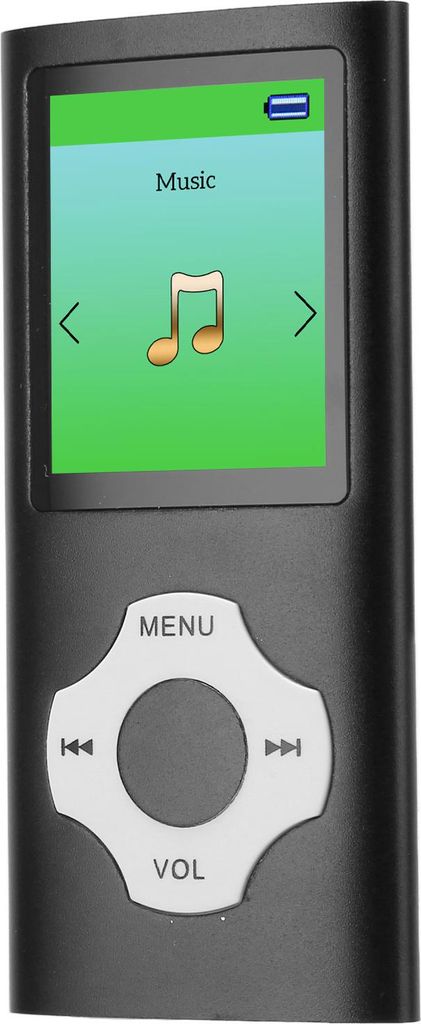 MP3-Player 1,8-Zoll-LCD-Bildschirm Unterstützung Aufnahme FM-Radio Tragbarer Musik-Player für Studenten Schwarz