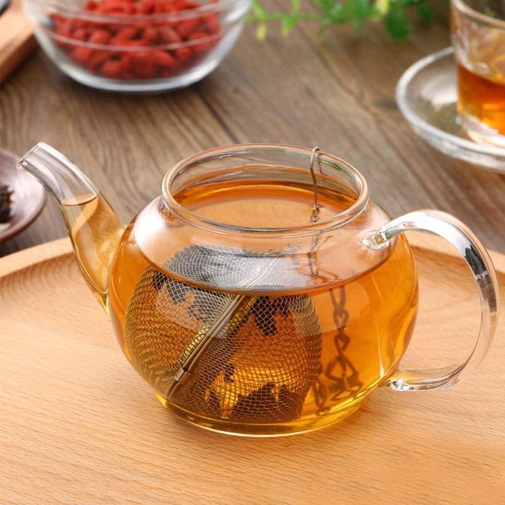 Teesieb 5,5 cm Teei mit Kette 304 rostfreier Stahl Teefilter für losen Tee und Kräutertee Verpackung von 2