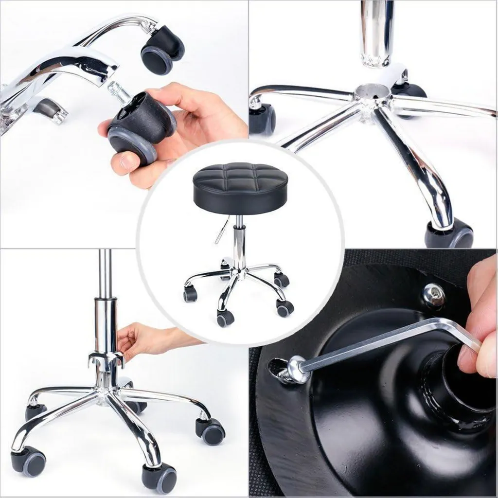 Tabouret à roulettes réglable noir Leader Accessories - 6