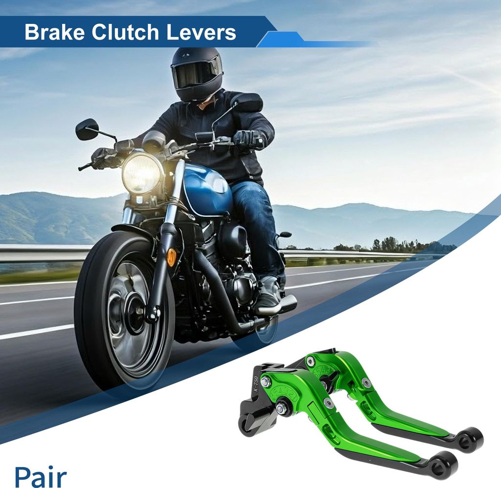 Kurze Lange Brems- Und Kupplungshebel für Kawasaki NINJA650R 09-16 Verstellbare Motorrad Lenker Bremshebel Aluminiumlegierung Grüner Griff Schwar...