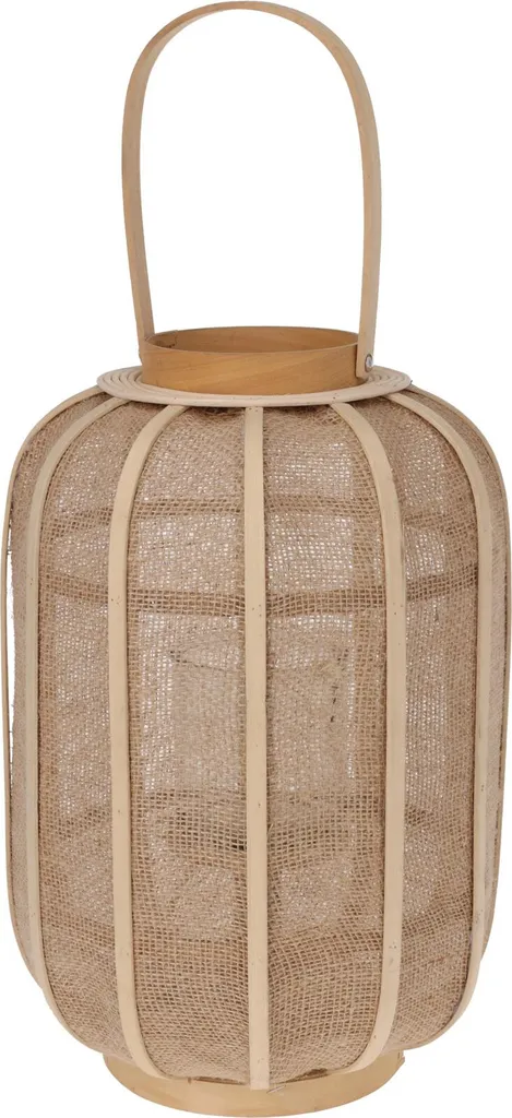 H&S Collection Lanterne suspendue en rotin 28x40 cm - Coloris Beige