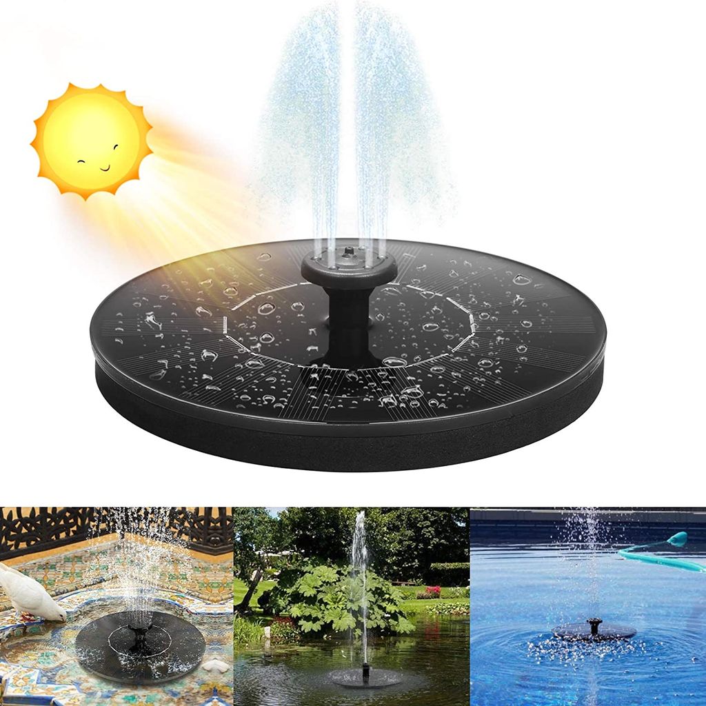 Solarbetriebene Wasserpumpe Schwimmender Garten Teichpumpe Vogelbad Brunnen 