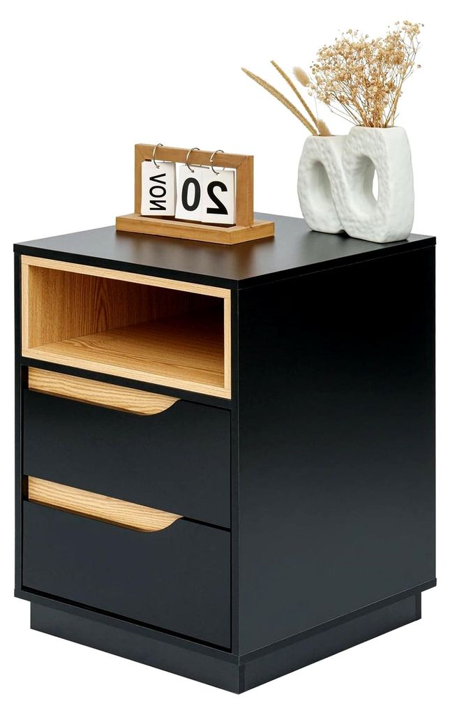 Moderner Nachttisch mit Schublade, Holzkommode für Schlafzimmer, Nachttisch für Boxspringbetten, Beistelltisch für Schlafzimmer und Wohnzimmer -...