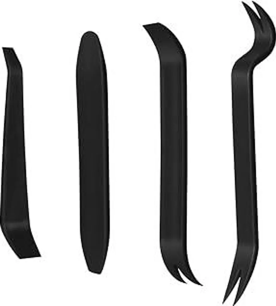flintronic 3PC Cunei per modanature decorative auto, set di leve per auto, utensili per lo smontaggio dei rivestimenti interni, utensili per rivestimenti delle portiere per la riparazione dei rivestimenti dei veicoli, cunei per modanature decorative, estrattori per clip (nero)