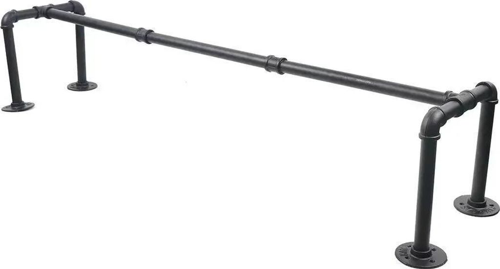 Kleiderstange - Wandmontage im Industrierohr-Design - Eisen - 115 cm - Tragkraft 35–40 kg - Schwarz