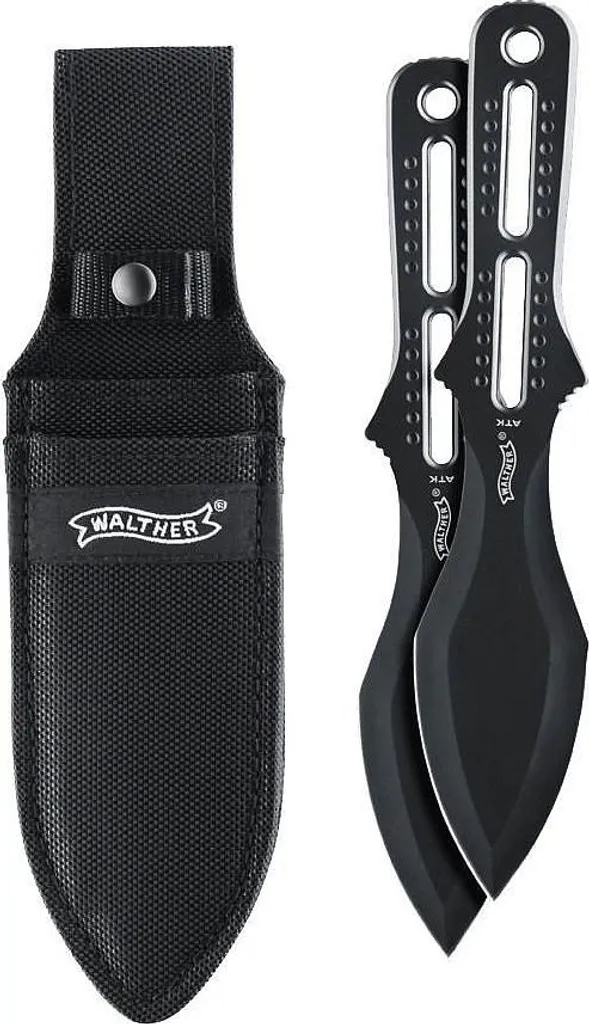 Set Walther ATK 2 Couteaux de Lancer en Acier Inoxydable Finition Noire