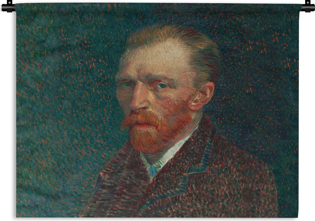 MuchoWow Wandteppich Wandbehang Kunst - Van Gogh - Alte Meister - Selbstporträt 90x67.5 cm Tapisserie Dekoration Wandtuch - Fototeppich - Wand-S...