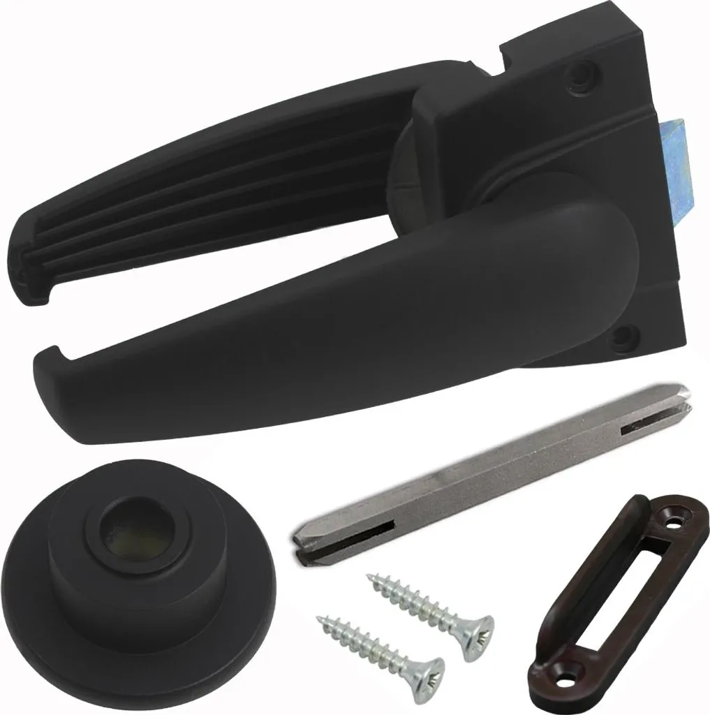 Serrure de porte 7x7 mm noire : remplacez votre poignée de caravane