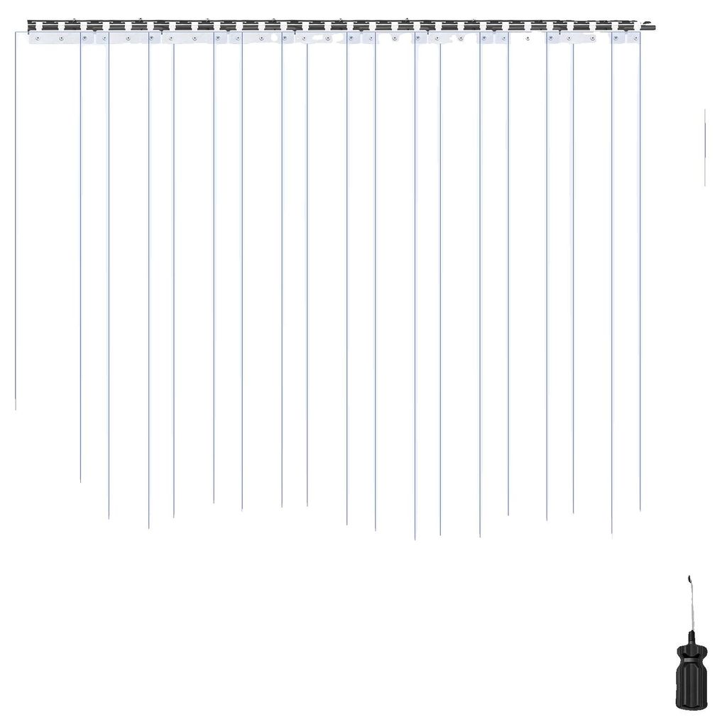 Cortina de tiras de PVC, 1524 x 2440 mm, 2 mm de grosor, Imagen del producto 