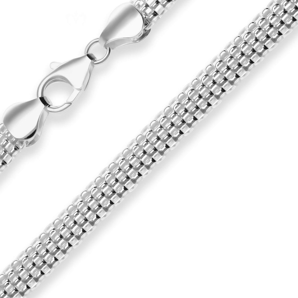 6,3mm Armband Geflechte-Kette Silberarmband Armschmuck aus 925 Silber 19cm