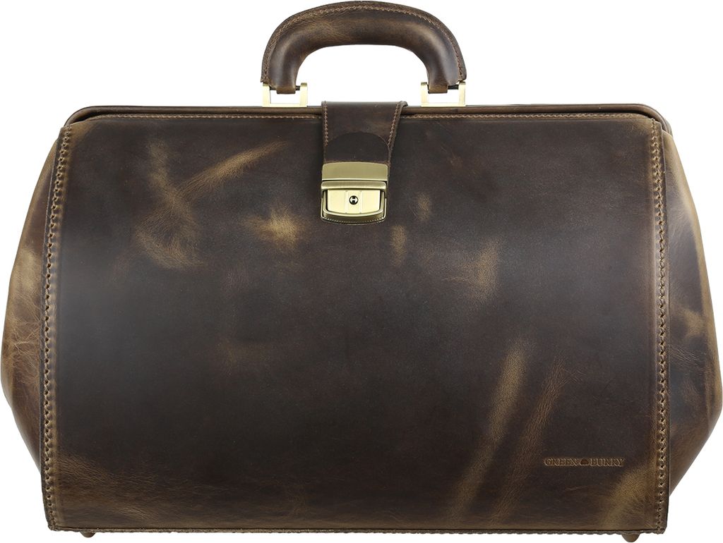 Greenburry Vintage Leder Doktortasche Arzttasche Reisetasche XL 1550
