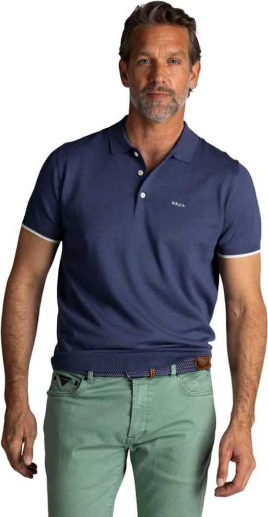 Nza New Zealand 25fn182 Kurzarm-poloshirt Blau L Mann Blau L