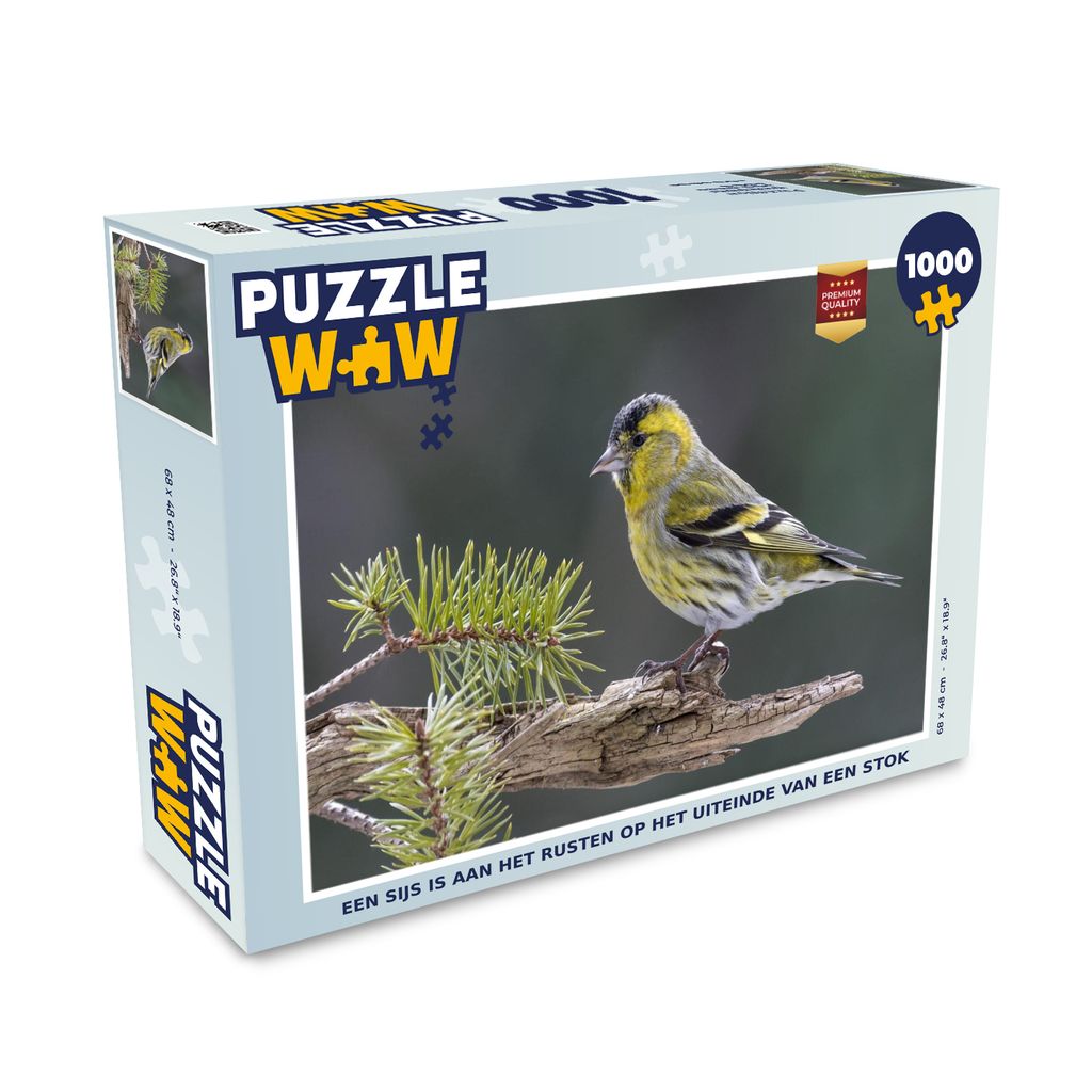 MuchoWow Puzzle 1000 Teile Ein Zeisig ruht sich auf dem Ende eines Stocks aus - Erwachsene - Rätsel