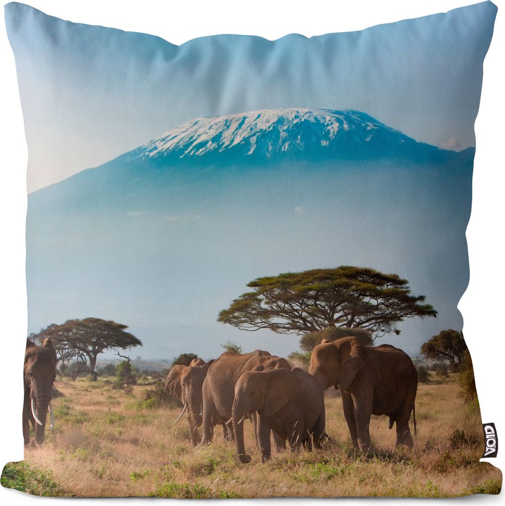 VOID Elefanten Steppe Afrika Kissenbezug Kissenhülle Sofakissen Kissen Deko Outdoor-Kissen Dekokissen
