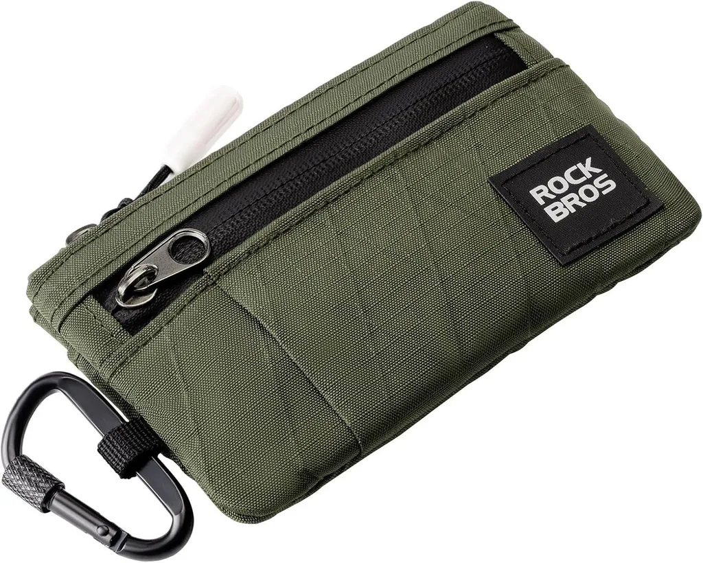 Mini Portafoglio ROCKBROS Verde Esercito - Porta Monete e Chiavi Slim