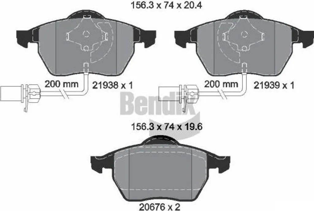 Plaquettes de frein BENDIX pour Audi A4 A6 et Passat 3B - Freinage OE