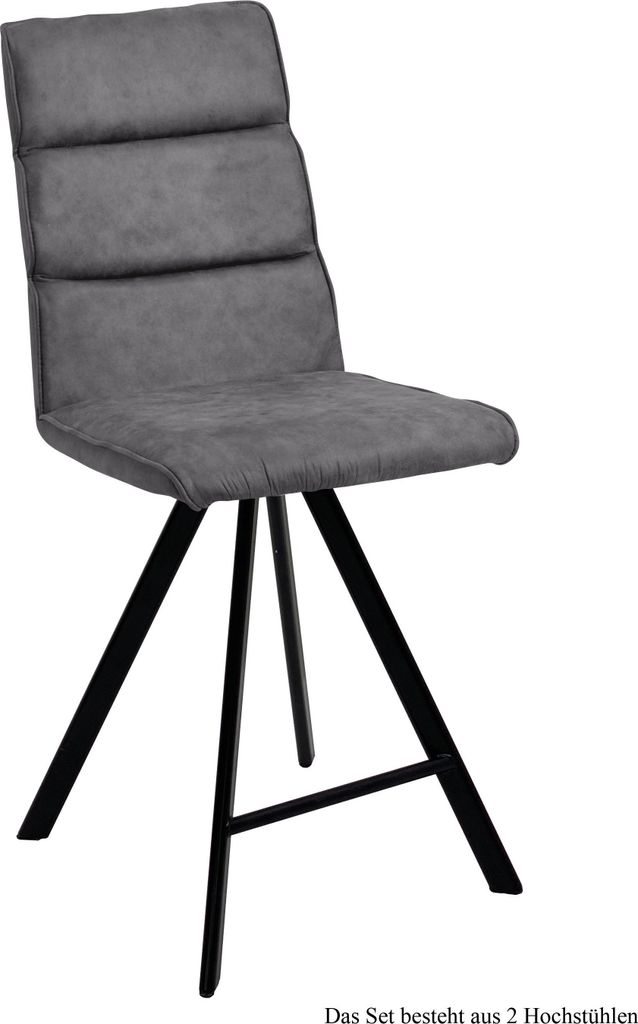 Thekenstuhl (2er-Set) Delfina 47x109x60 Schwarz/Grau