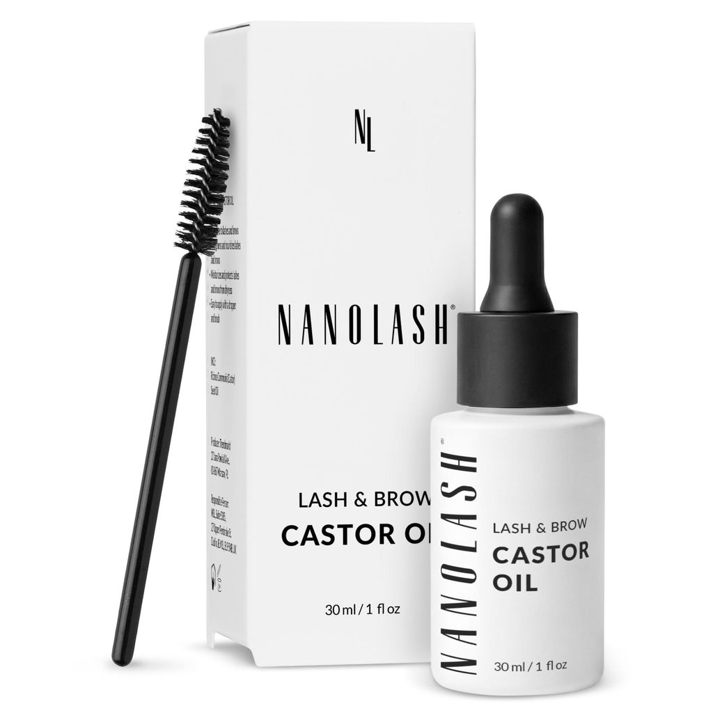 Rizinusöl Nanolash 30ml - 100% natürliches, reines, kaltgepresstes Bio Rizinusöl für Wimpern- und Augenbrauen Wachstum