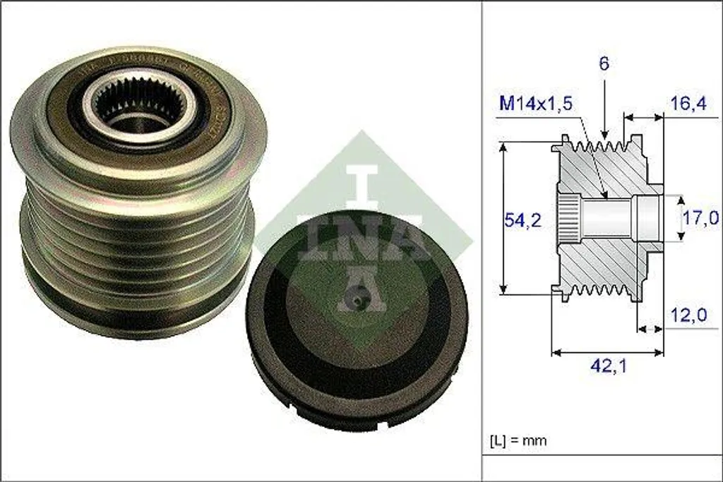 Supprimer bruits alternateur avec poulie INA 535018110 pour Ford et Fiat