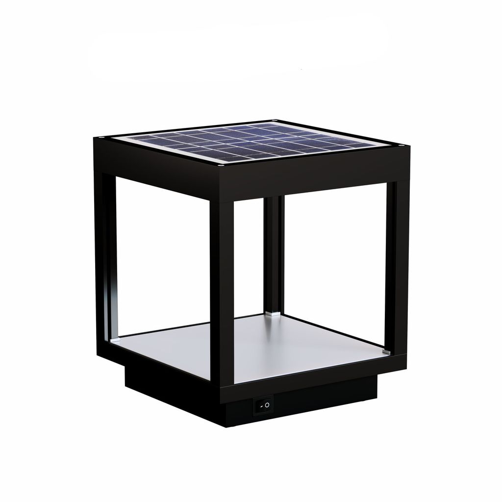 3,5 W batteriebetriebene LED-Solar-Visierlaterne, IP54, schwarz